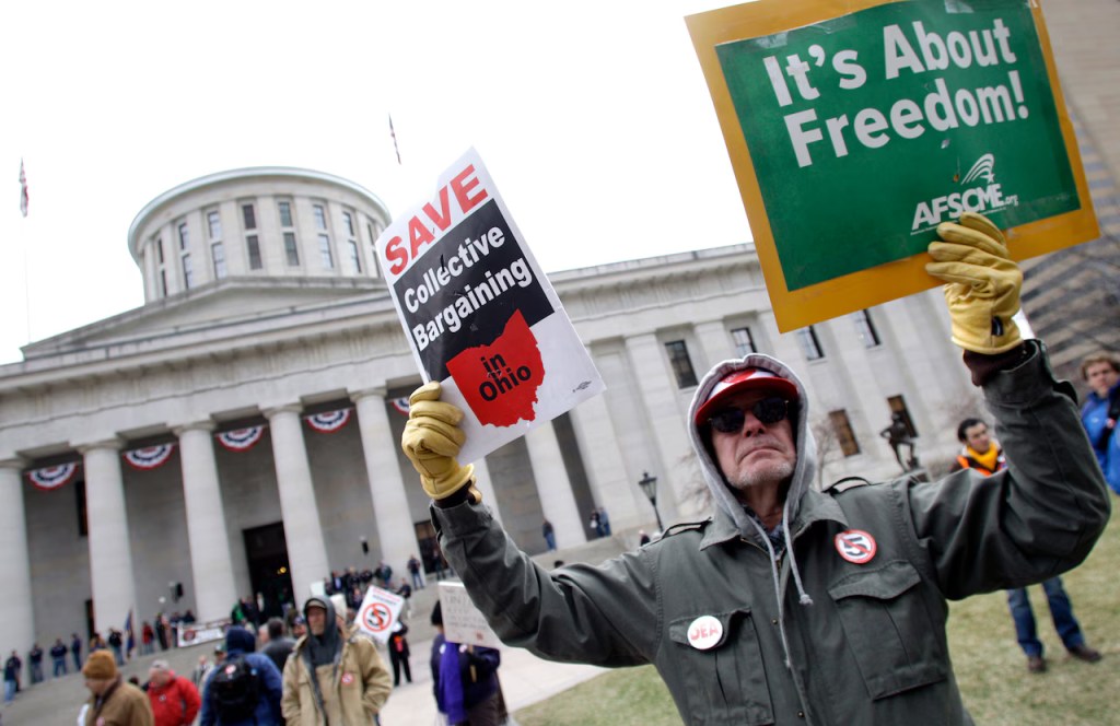 Left-right divide among Ohio union workers manufactured by capitalist class