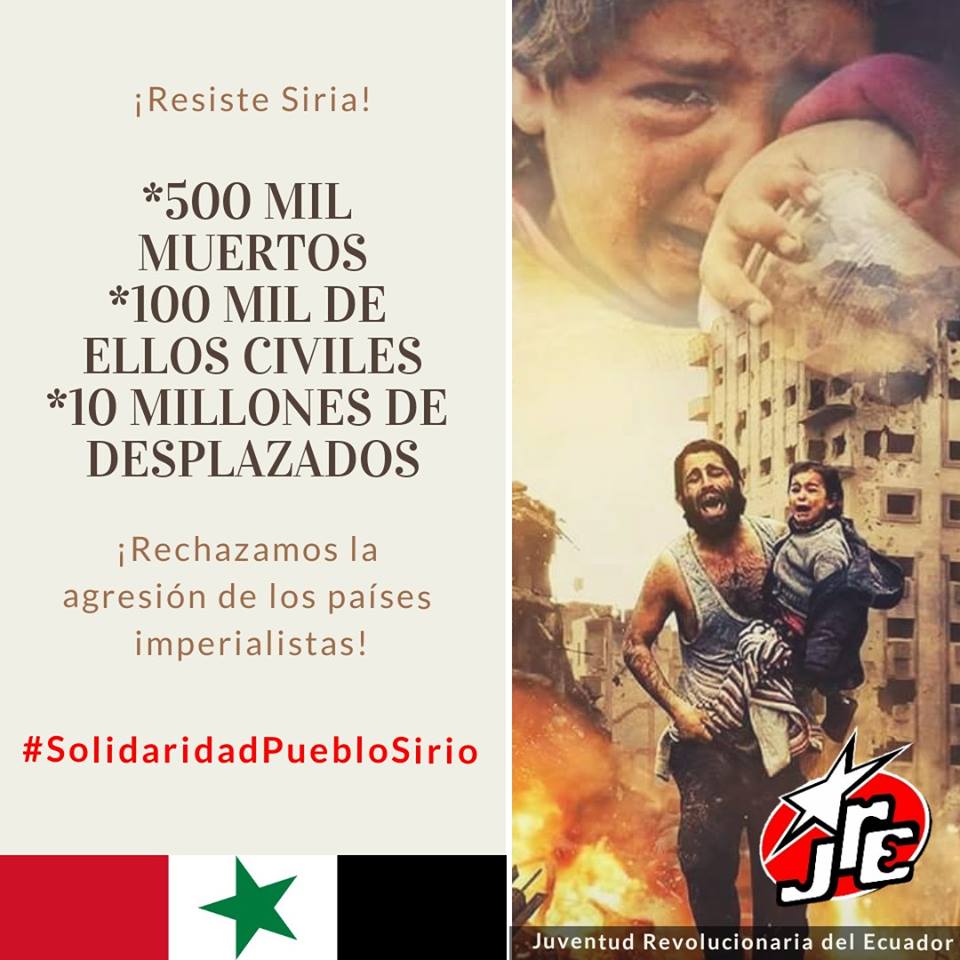 Statement of the Revolutionary Youth of Ecuador:  Imperialism Sows Death in Syria.  Solidarity with the Syrian People!