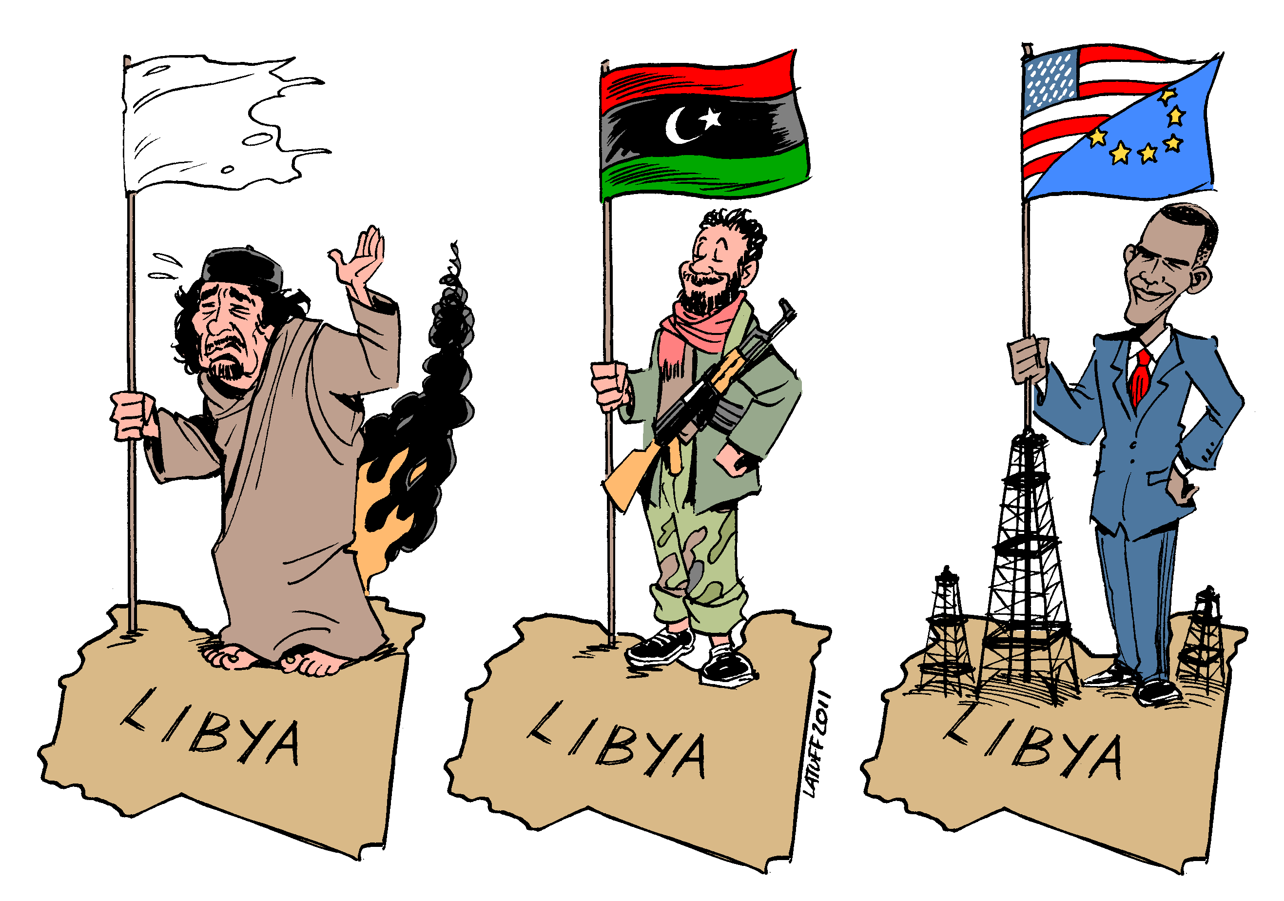 Political Cartoon: The Flags of Libya