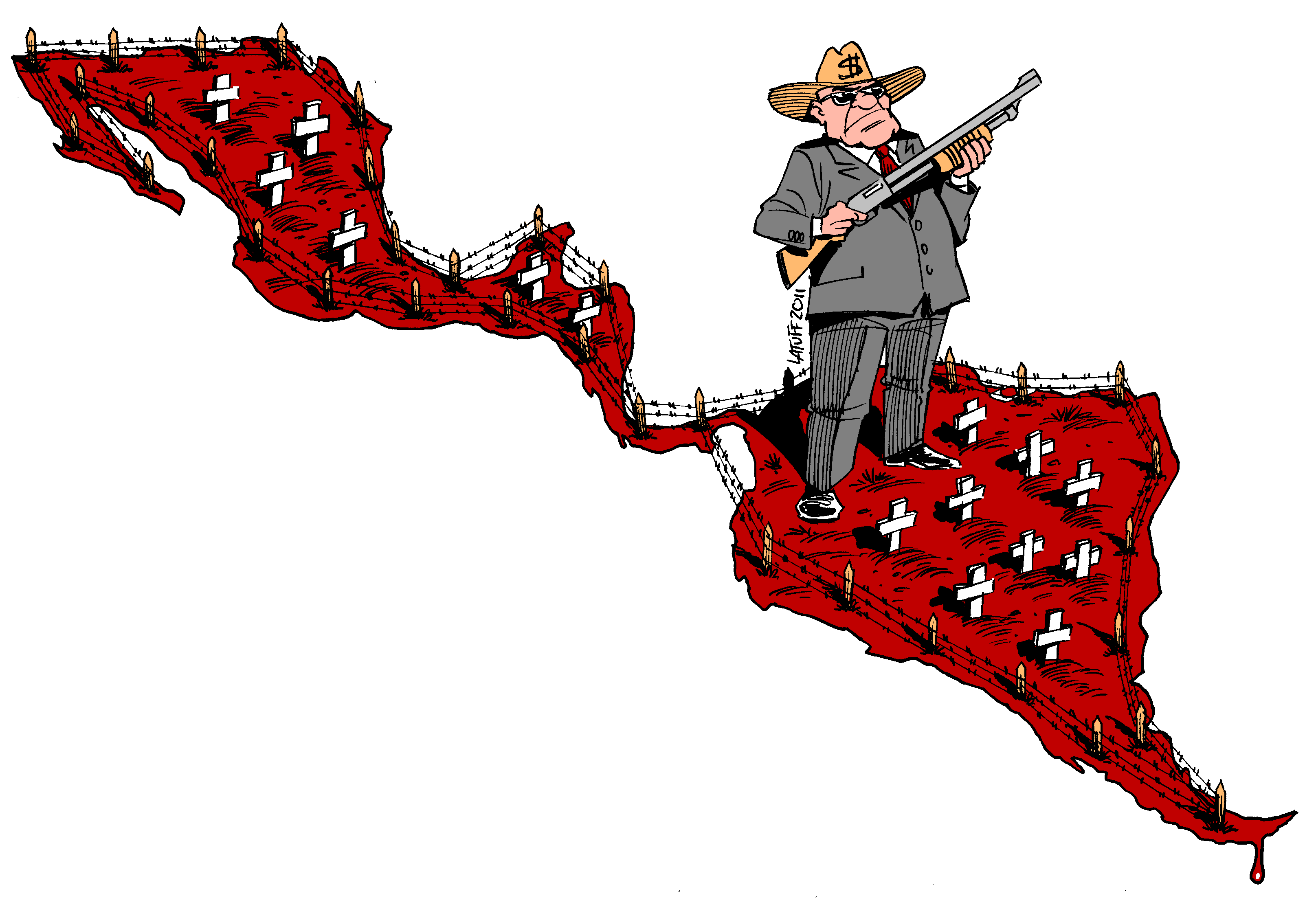 Political Cartoon: Land Conflicts in Latin America & Saudi-backed Repression of Protesters in Bahrain