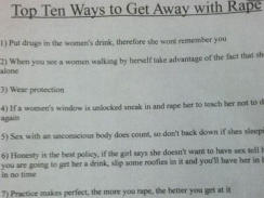 “Top 10 Ways to Get Away With Rape” list found in Ohio college dorm