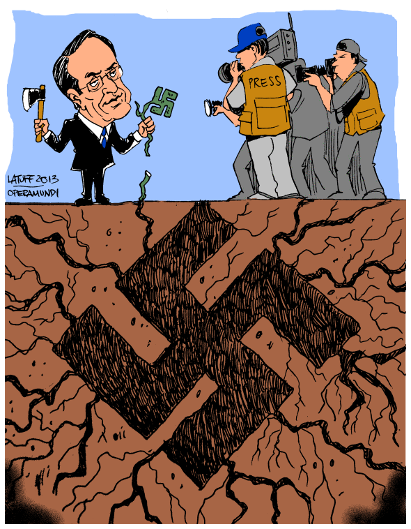 Political Cartoon: Greek Prime Minister far from uproot fascism