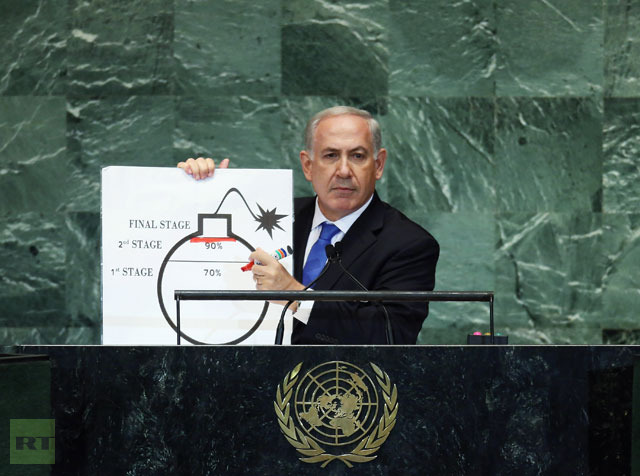 Netanyahu plays cartoonist, goes apocalyptic over ‘Iranian bomb’ at UN