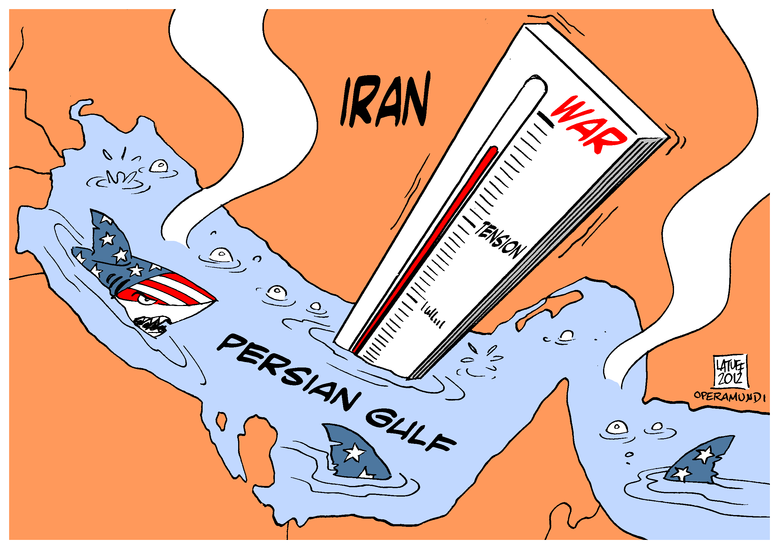 Political Cartoon: Boiling point of Persian Gulf