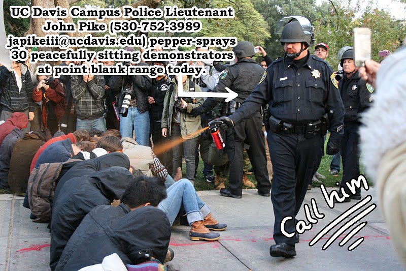 Worth A Thousand Words: Cop Pepper-sprays Sitting Protesters