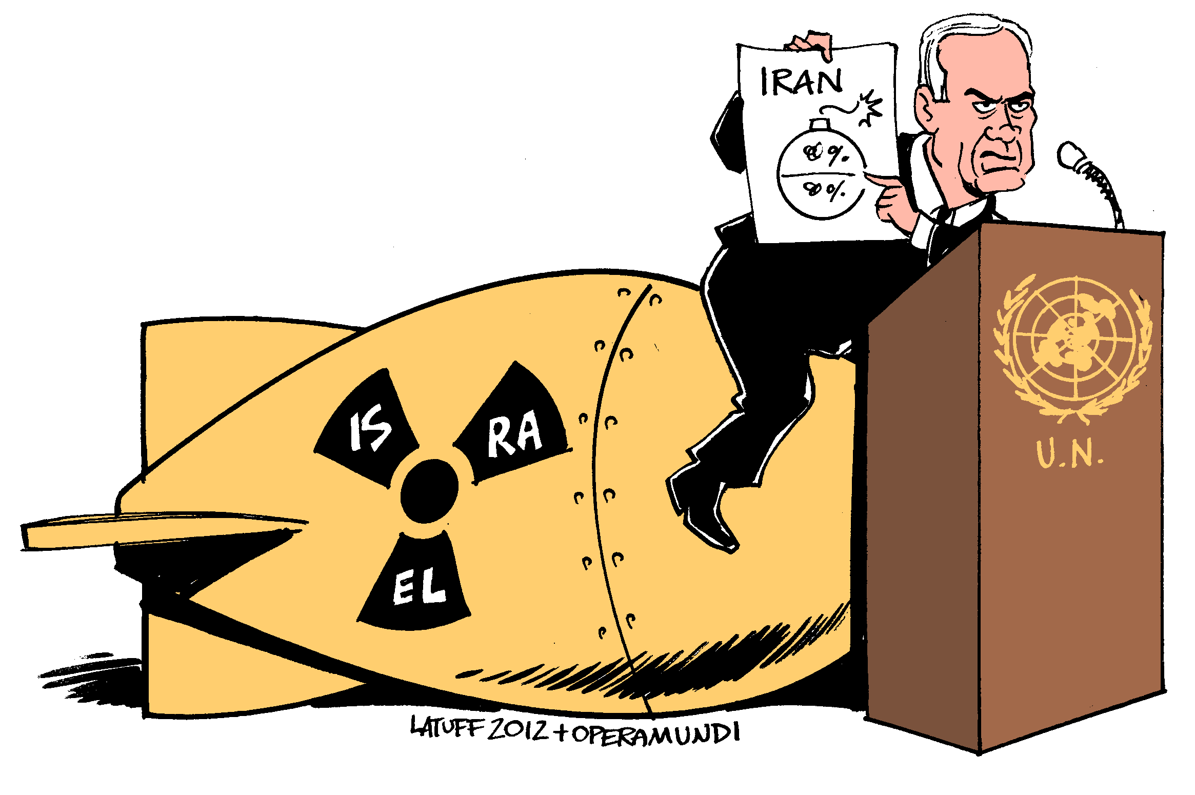 Political Cartoon: Netanyahu speaks at UN general assembly about Iran