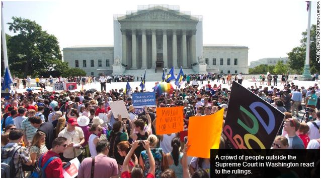 Supreme Court rulings on same-sex marriage hailed as historic victory