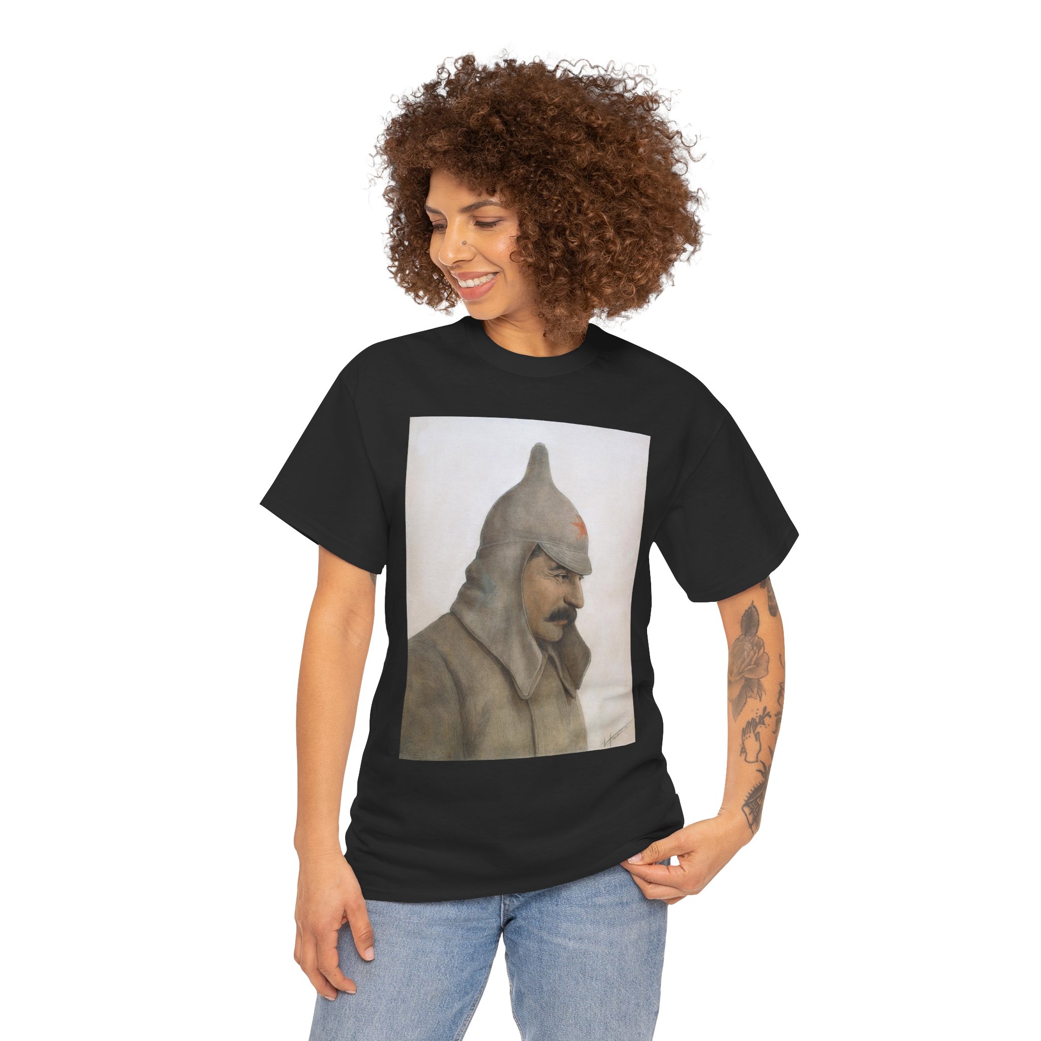 Portrait of Stalin Heavy Cotton Tee - Image 3